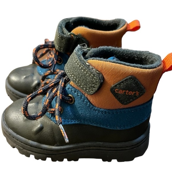 Carter’s Kid's Easy On/Off Duck Boot Gray Blue Orange Size 5M - Picture 2 of 12